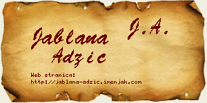 Jablana Adžić vizit kartica